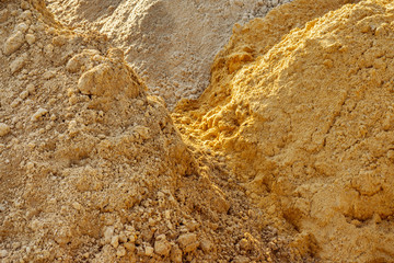 The texture of the sand and clay
