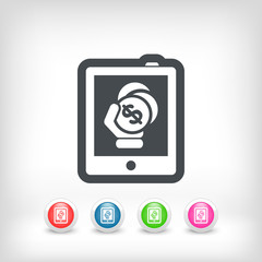 Money icon on touch device
