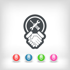 Worker handshake icon