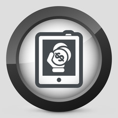 Money icon on touch device