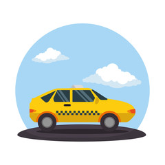 taxi public service on road