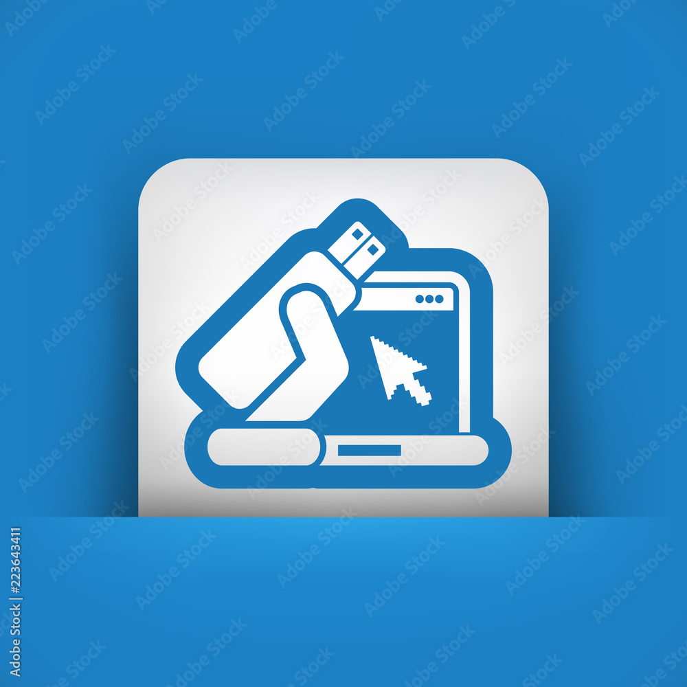 Poster usb computer icon