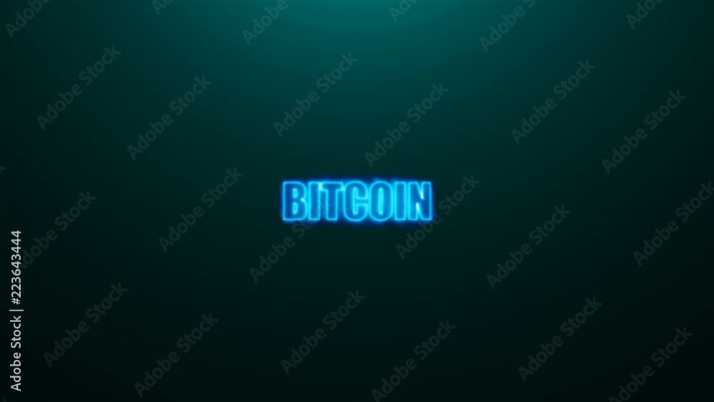 Poster letters of bitcoin text on background with top light, 3d rendering background, computer generating f