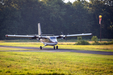 Private plane takes off in the country