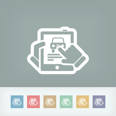 Car website on tablet