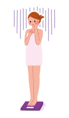 太って落ち込む女性