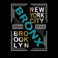 NEW YORK BROOKLYN TYPOGRAPHY T SHIRT 