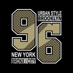 NEW YORK BROOKLYN TYPOGRAPHY T SHIRT 