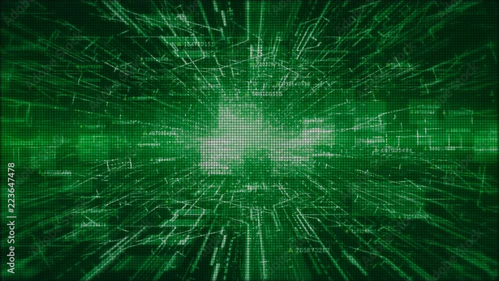 Aufkleber hi-tech digital and information motion graphics abstract background green color