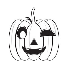 Isolated happy halloween pumpkin icon