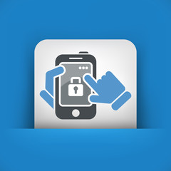 Smartphone icon. Security Lock.