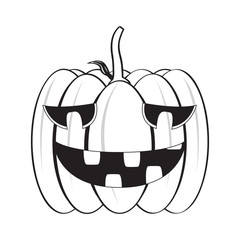 Isolated happy halloween pumpkin icon