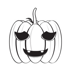 Isolated happy halloween pumpkin icon