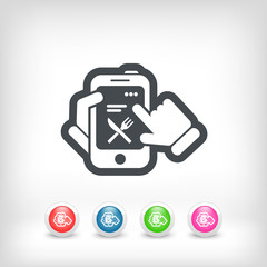 Smartphone icon. Food, restaurant and recipes.