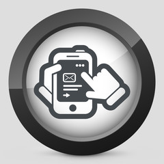 Smartphone icon. Send mail.