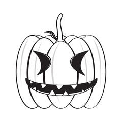 Isolated happy halloween pumpkin icon