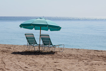 Miami Beach Chaises with Umbrella