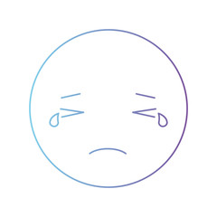 cartoon crying head kawaii character