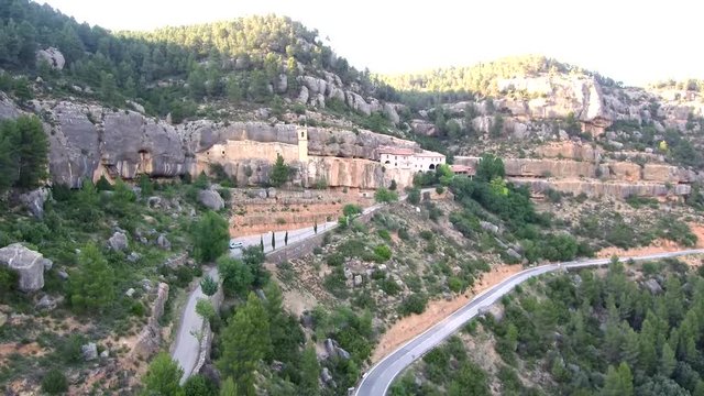 Drone in Zorita del Maestrazgo. Village of Castellon, Spain - 4k Video