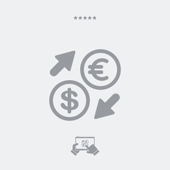 Euro/Dollar - Foreign currency exchange icon