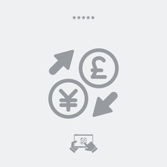 Yen/Sterling - Foreign currency exchange icon