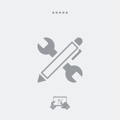 Wrench and pen - Design studio icon