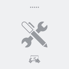 Wrench and pen - Design studio icon