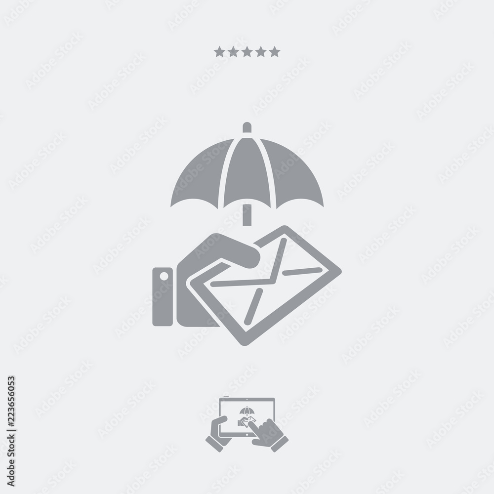 Poster protected mail - minimal vector icon