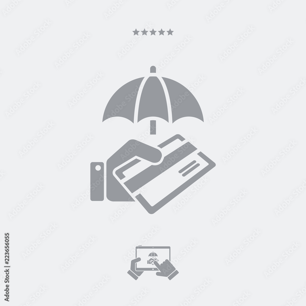 Poster secure credit card - minimal vector icon