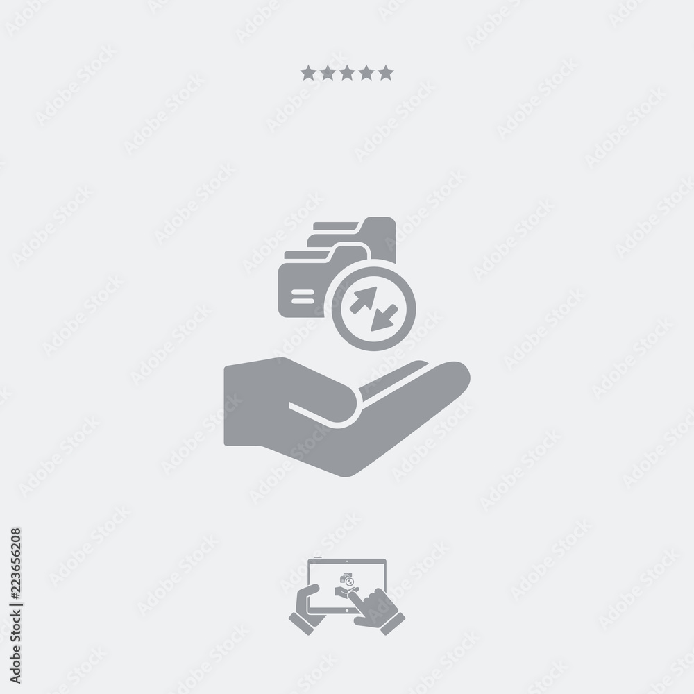 Poster service offer - data backup - minimal icon