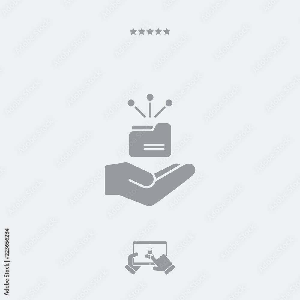 Poster service offer - data network - minimal icon