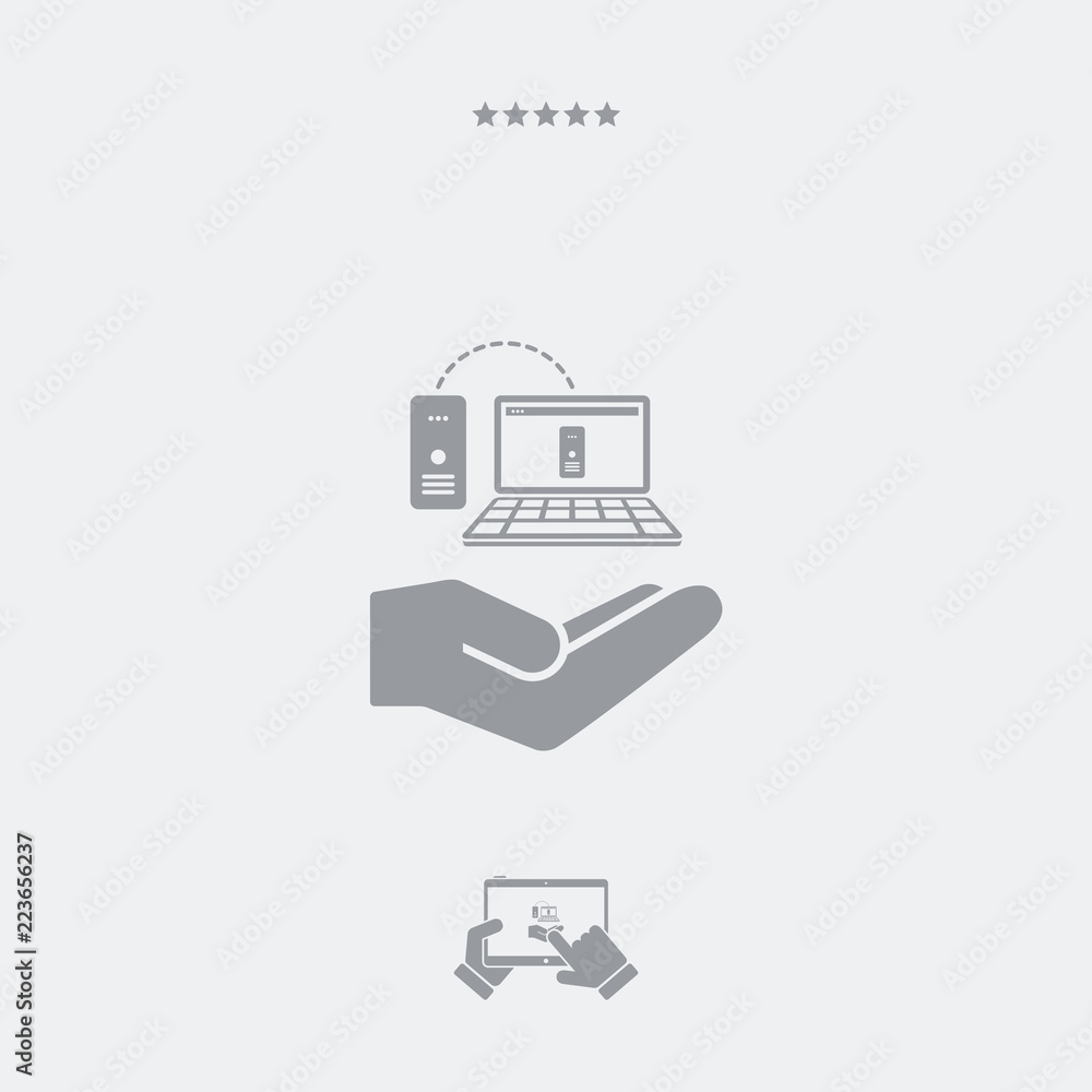 Poster service offer - backup data - minimal icon