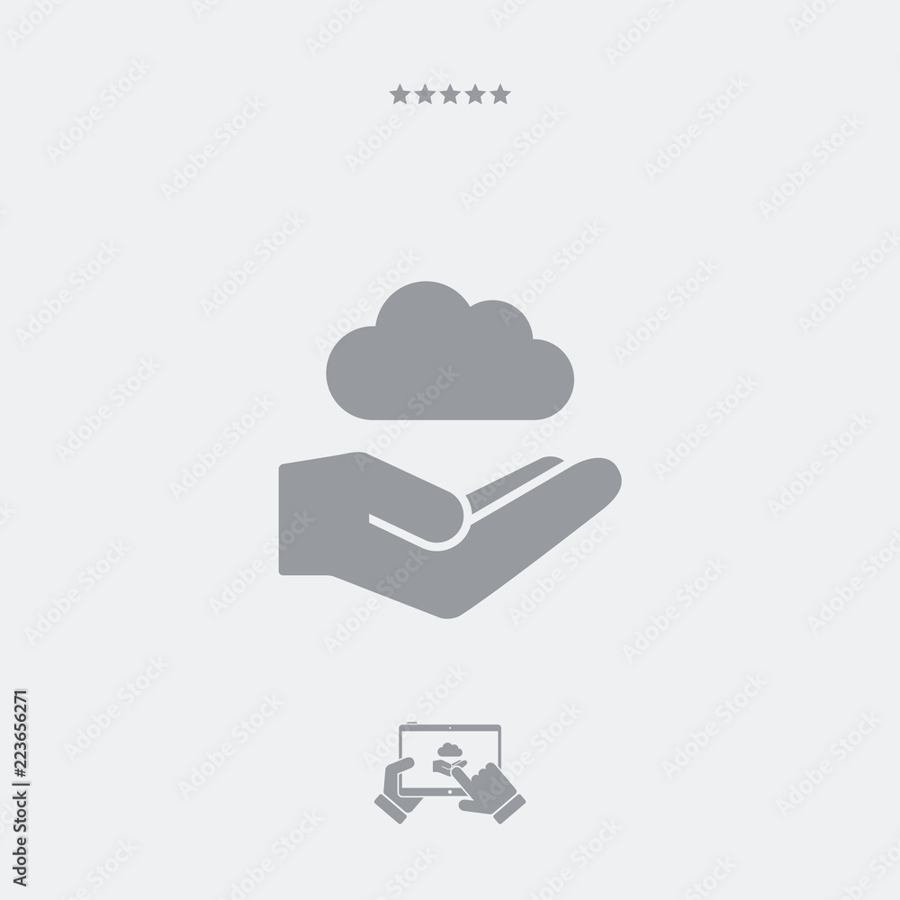 Poster service offer - cloud computing - minimal icon