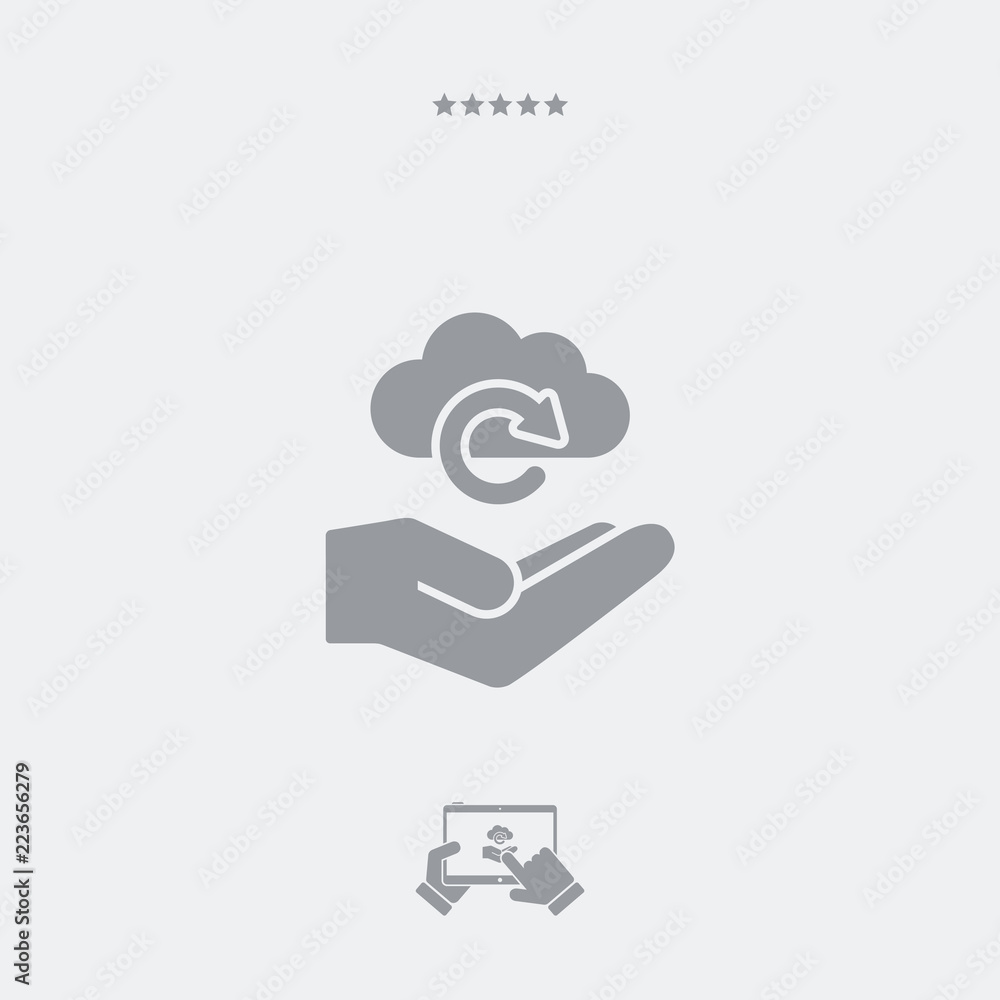 Poster service offer - cloud computing - minimal icon