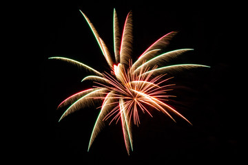 Sparkle fireworks in night sky