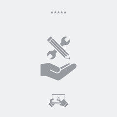 Wrench and pen - Design project icon