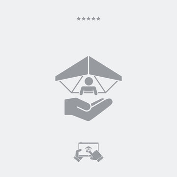 Hang glider concept - Minimal vector icon