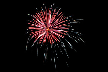 Sparkle fireworks in the night sky