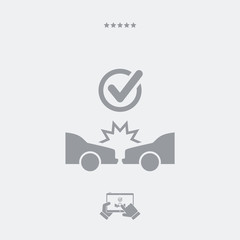 Car crash check - Vector web icon