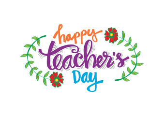 Happy teacher's day greeting card.