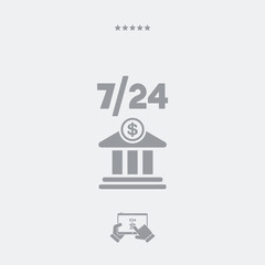 Banking 7/24 services - Vector web icon