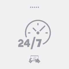 24/7 service - Vector web icon