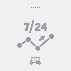 Data report services 24/7 - Vector web icon