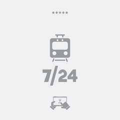 Train services 7/24 - Vector web icon