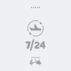Airline services 7/24 - Vector web icon