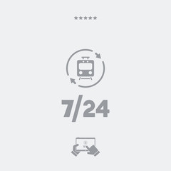 Train services 7/24 - Vector web icon