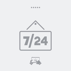 7/24 services signboard - Vector web icon