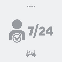7/24 technician services - Vector web icon