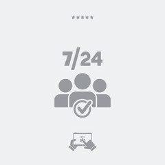 7/24 worker team - Vector web icon