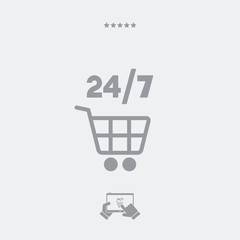7/24 shopping - Vector web icon
